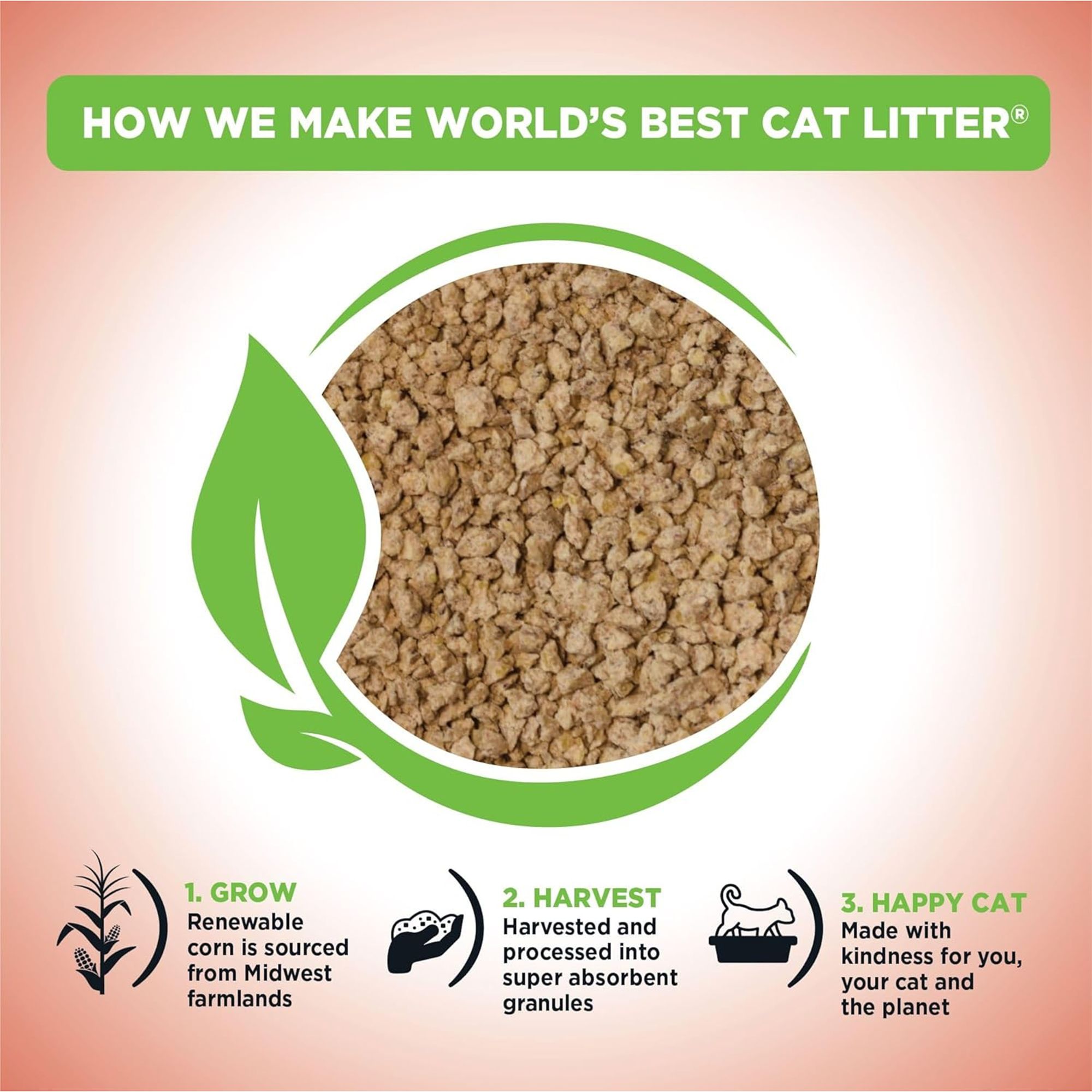 World's Best® Multiple Cat Corn Cat Litter - Unscented, 99% Dust Free, Clumping - thumbnail 2