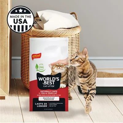 Product World's Best Cat Litter Multiple Cat Clumping Litter - Flushable, 99% Dust Free, Clumping, 28 LB