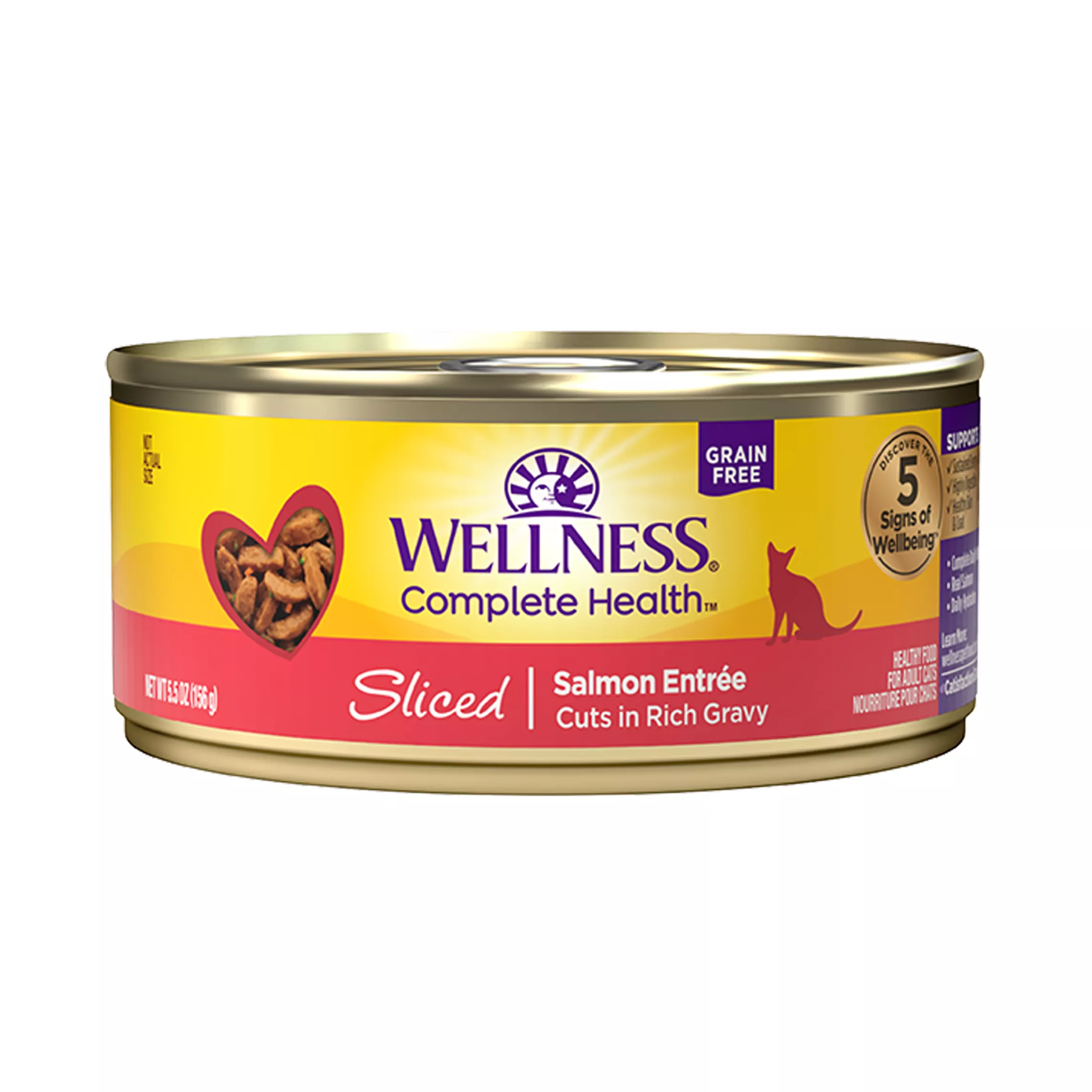 Wellness® Complete Health Adult Cat Wet Food - Natural, Grain Free, Sliced, 5.5 Oz