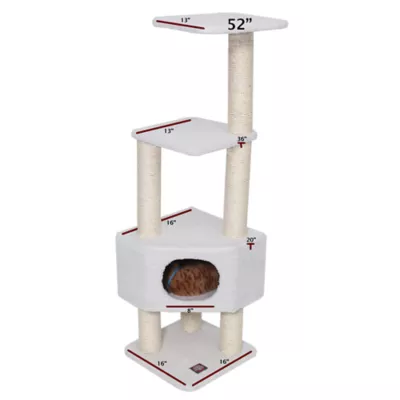 Product Majestic Pet 52-in Bungalow Cat Tree, Tan
