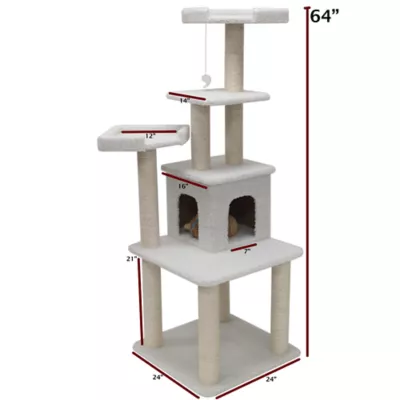 Product Majestic Pet 64-in Casita Cat Tree, Off White