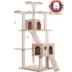 Armarkat 74-in Faux Fur Two Condo & Running Ramps Real Wood Cat Tree, Beige image thumbnail 1