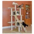 Armarkat 74-in Faux Fur Two Condo & Running Ramps Real Wood Cat Tree, Beige image thumbnail 4