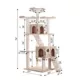 Product Armarkat 74-in Faux Fur Two Condo & Running Ramps Real Wood Cat Tree, Beige