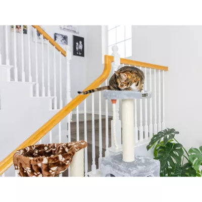 Armarkat 78-in Faux Fur Real Wood Condo & Sisal Scratching Cat Tower, Silver Gray - Image 7