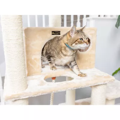 Armarkat 72-in Faux Fur Basket, Real Wood Condo & Cat Tree, Beige - Image 7