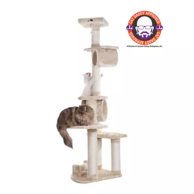 Product Armarkat 74-in Faux Fur Real Wood Condo & Cat Tree, Beige