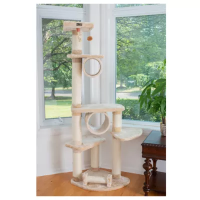 Product Armarkat 74-in Faux Fur Real Wood Condo & Cat Tree, Beige