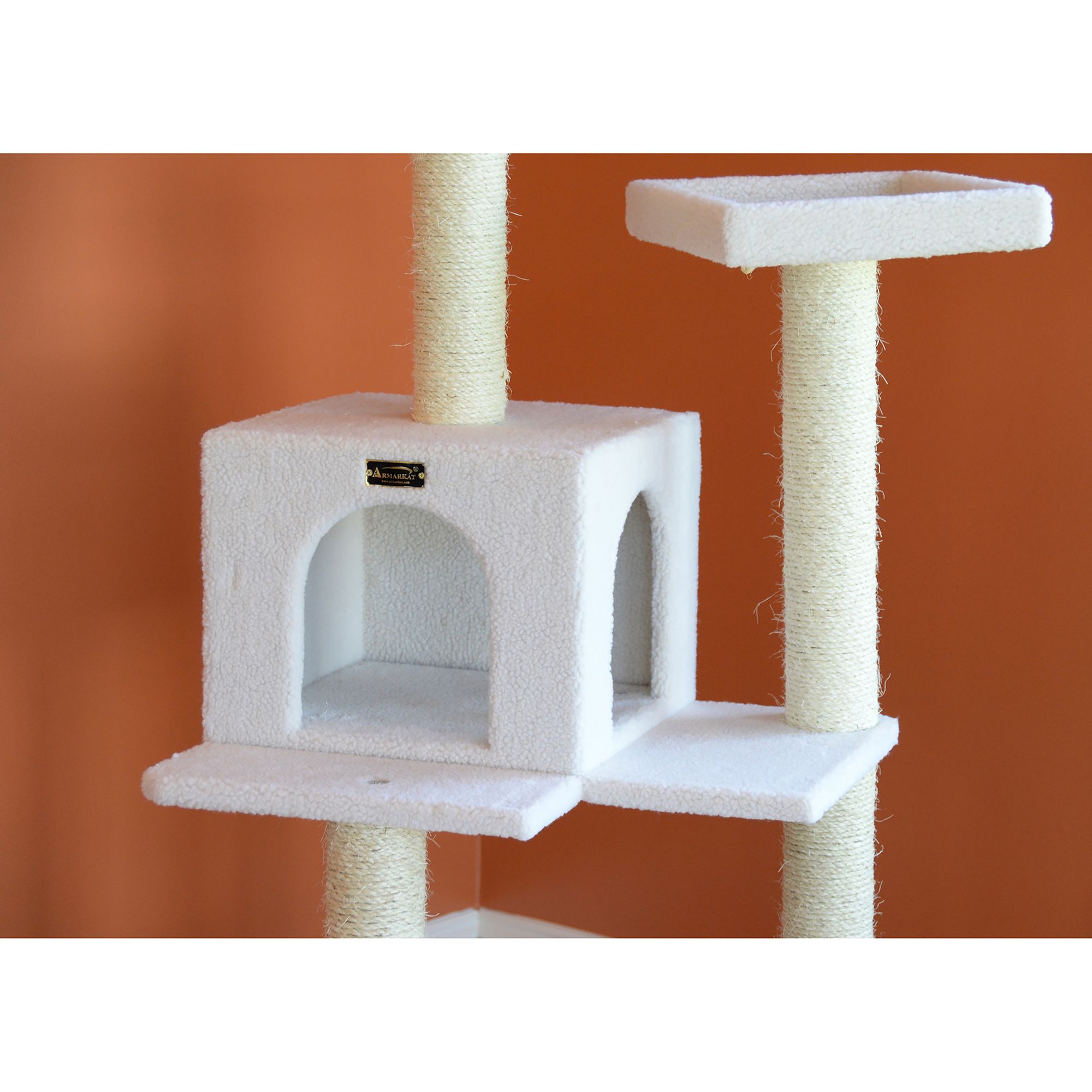 Armarkat 57 In Classic Faux Fleece Cat Tree Ivory Cat Furniture Towers Petsmart