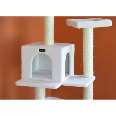 Product Armarkat 57-in Classic Faux Fleece Real Wood Cat Tree With Large Condo House, Ivory