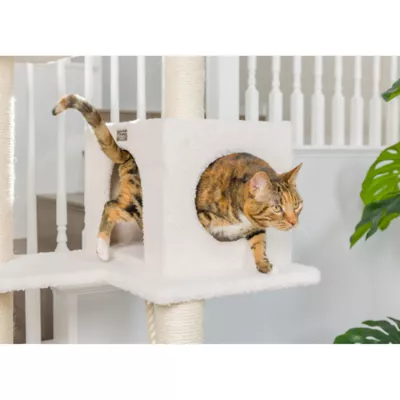 Product Armarkat 73-in Classic Faux Fleece Real Wood Cat Tree, Ivory