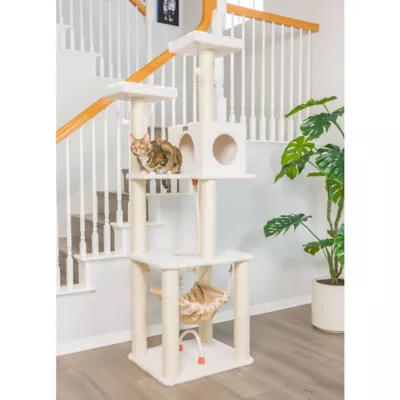 Product Armarkat 73-in Classic Faux Fleece Real Wood Cat Tree, Ivory