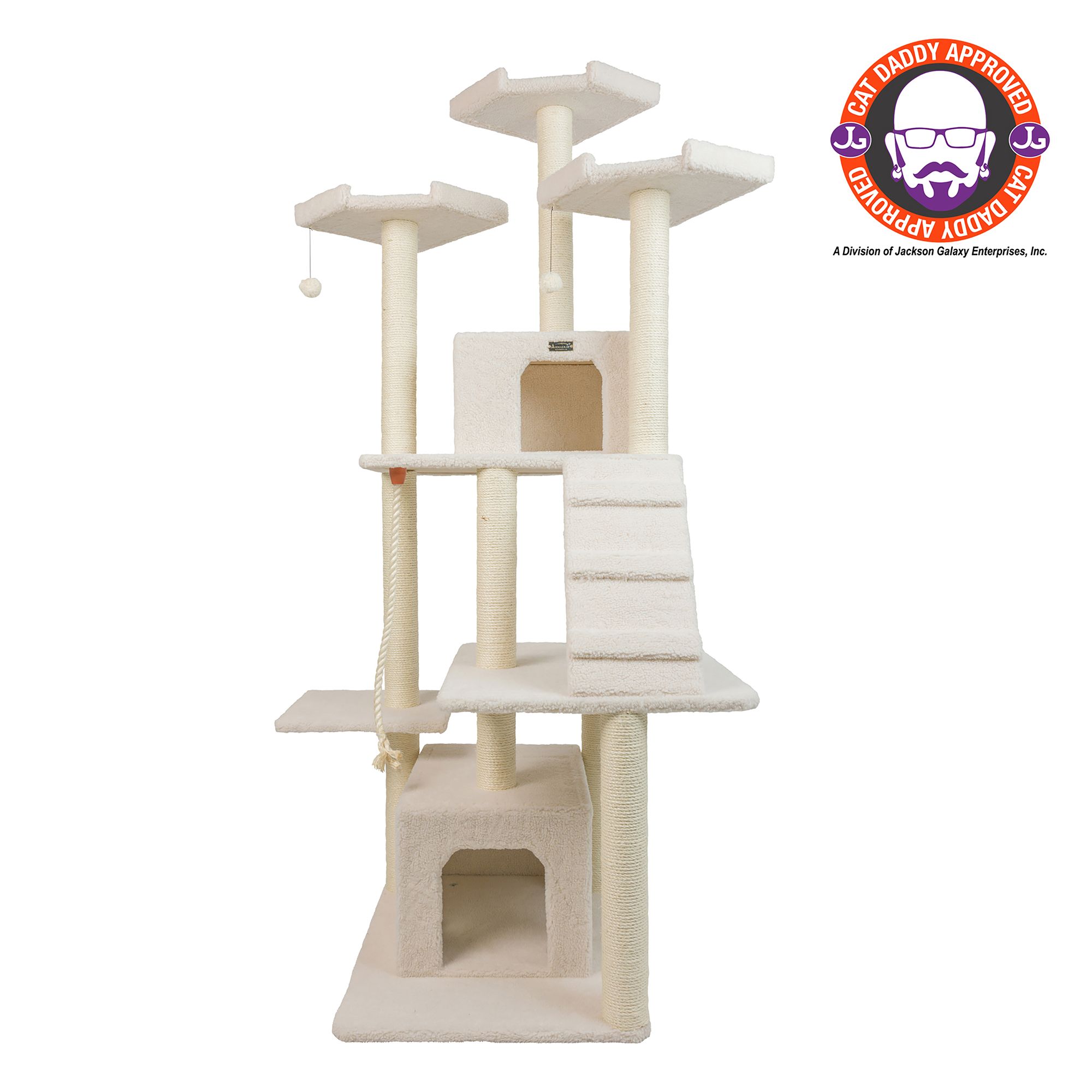 Armarkat 82-in Large Real Wood Cat Tree & Condo, Ivory