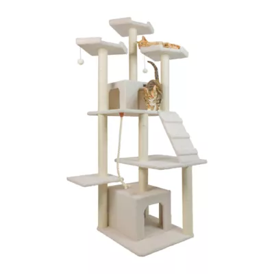 Product Armarkat 82-in Large Real Wood Cat Tree & Condo, Ivory