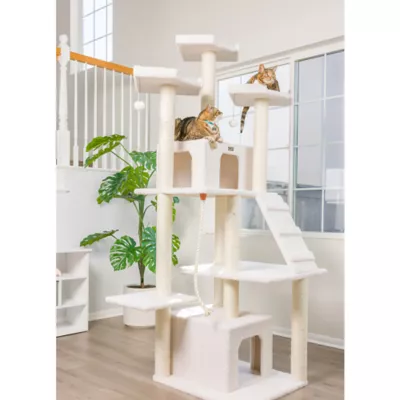 Product Armarkat 82-in Large Real Wood Cat Tree & Condo, Ivory