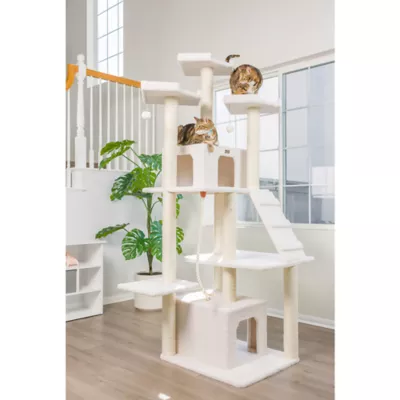 Product Armarkat 82-in Large Real Wood Cat Tree & Condo, Ivory