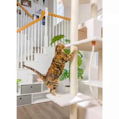 Product Armarkat 82-in Large Real Wood Cat Tree & Condo, Ivory