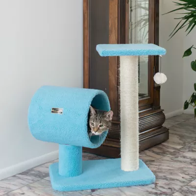 Product Armarkat 26-in Faux Fleece Real Wood Kitten Cat Playing Furniture, Sky Blue