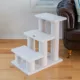 Product Armarkat 3 Steps Real Wood Faux Fleece Cat Stairs Ladder Doggie Ramp For Indoor Pets, Ivory