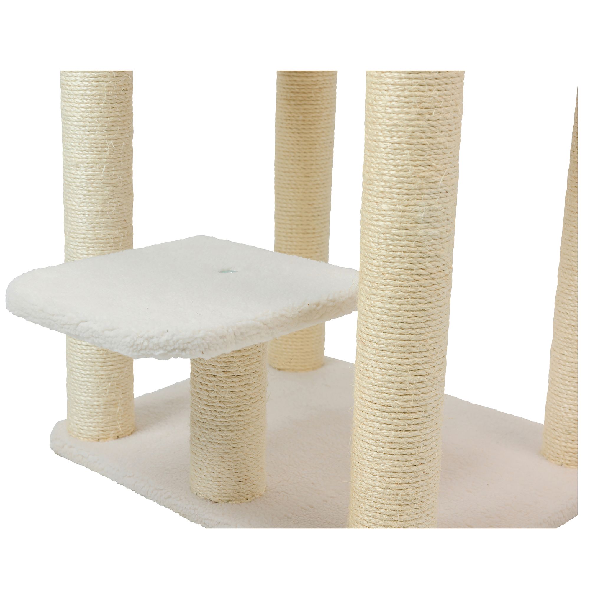 Armarkat 62 In Faux Fleece Condo Cat Tree Ivory Cat Furniture Towers Petsmart