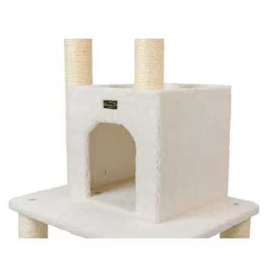 Product Armarkat 68-in Classic Faux Fleece Real Wood Cat Tree Multi-Level Tower, Ivory