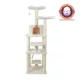 Product Armarkat 78-in Faux Fleece with Rope Swing & Playhouse Real Wood Cat Tree, Ivory