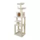 Product Armarkat 78-in Faux Fleece with Rope Swing & Playhouse Real Wood Cat Tree, Ivory