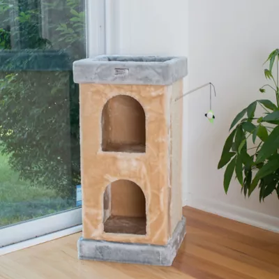 Product Armarkat 32-in Premium Double-Condo Real Wood Cat Tree, Beige