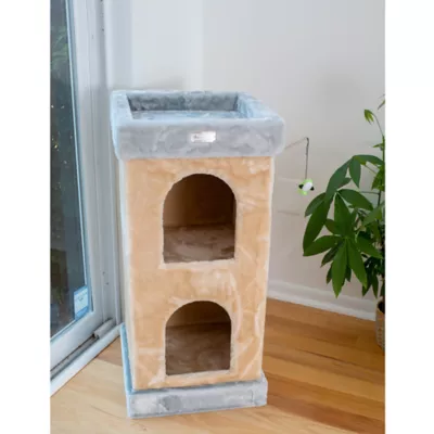Product Armarkat 32-in Premium Double-Condo Real Wood Cat Tree, Beige