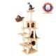 Product Armarkat 78-in Faux Fleece Real Wood Condo, Basket & Teepee Cat Tree, Goldenrod