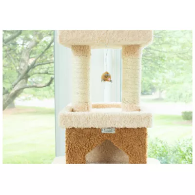 Armarkat 84 in Rope Swing Ladder and Condo Real Wood Cat Tree Beige PetSmart