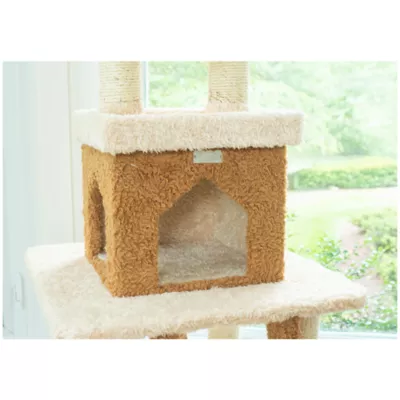 Product Armarkat 84-in Rope Swing, Ladder & Condo, Real Wood Cat Tree, Beige