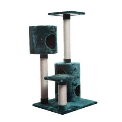 Product Armarkat 43-in Classic Faux Fur Real Wood Cat Tree, Dark Green