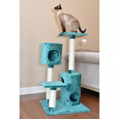 Product Armarkat 43-in Classic Faux Fur Real Wood Cat Tree, Dark Green