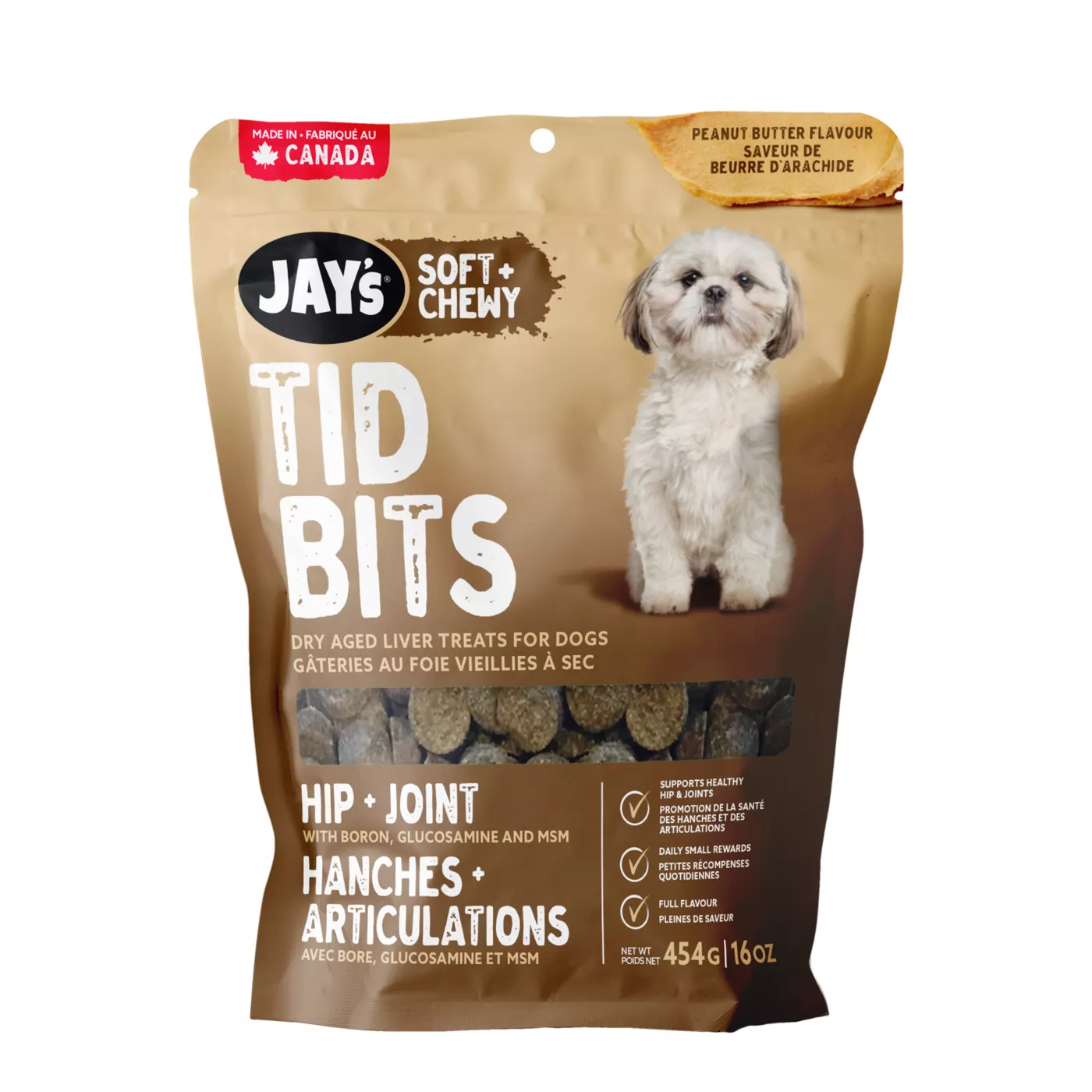 Jay s Tid Bits Hip Joint Sof Chewy Dog Treats Peanut Butter