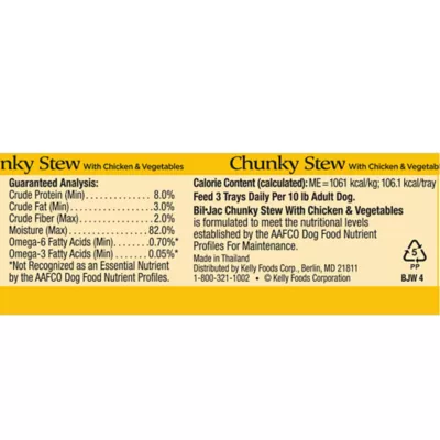 Product Bil-Jac® Chunky Stew Adult Wet Dog Food - Chicken & Vegetables, 3.5 oz