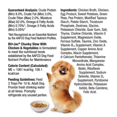 Product Bil-Jac® Chunky Stew Adult Wet Dog Food - Chicken & Vegetables, 3.5 oz