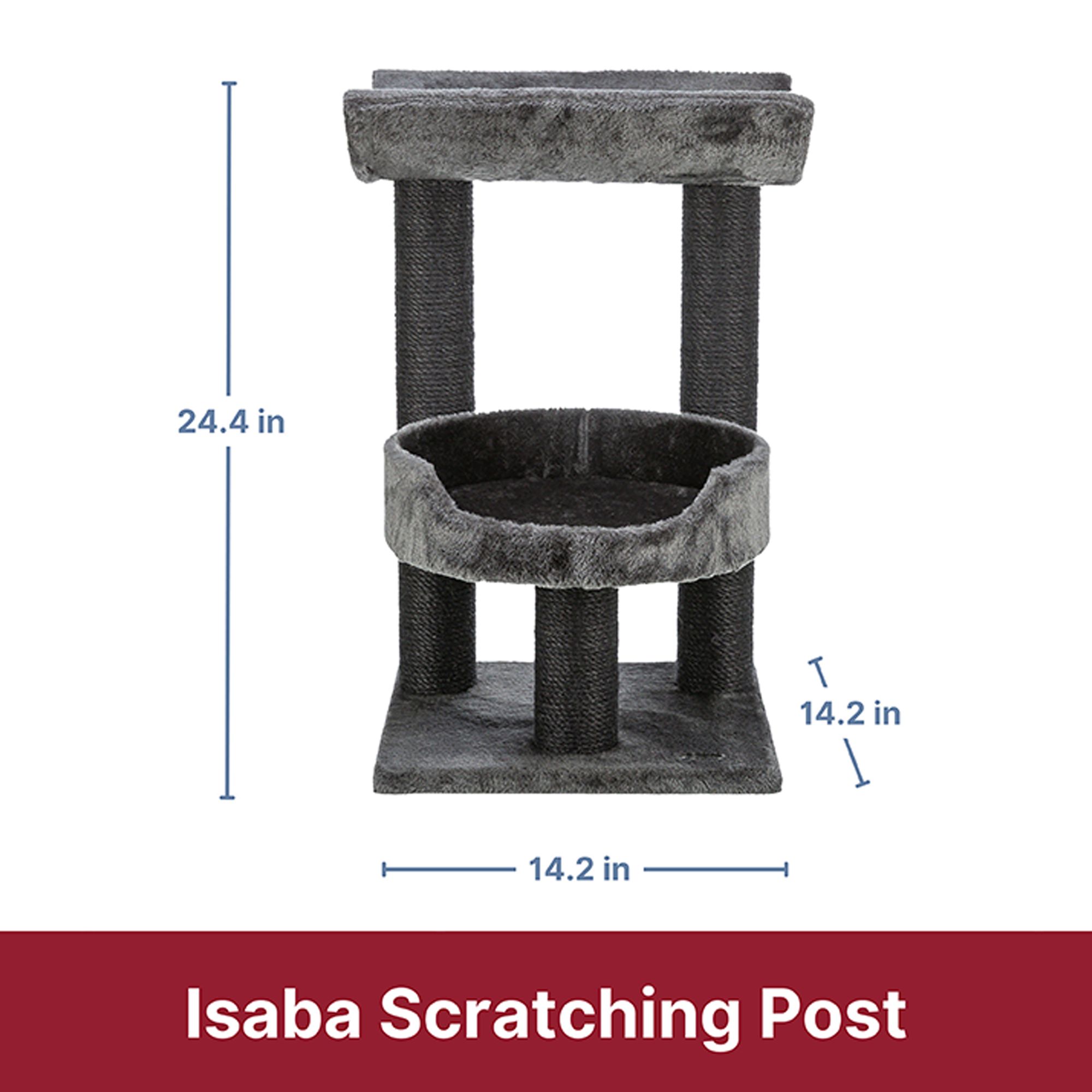 TRIXIE 24-in Isaba Cat Tree, Black & Gray - thumbnail 7