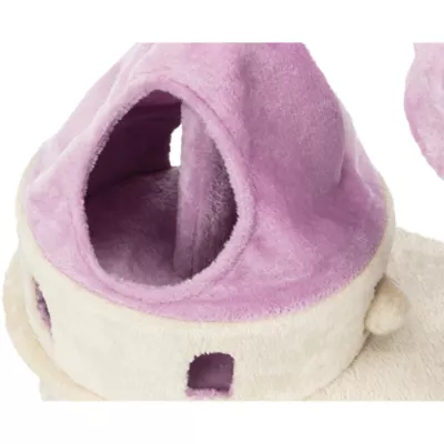 Product  TRIXIE 35-in My Kitty Darling Castle Cat Tree, Purple & Beige