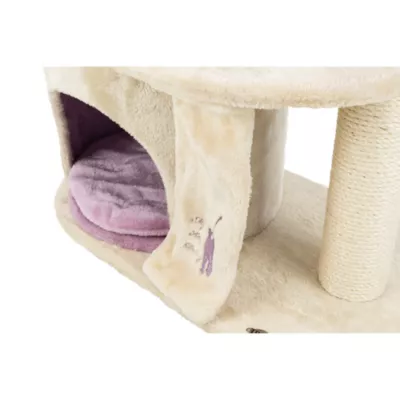 Product  TRIXIE 35-in My Kitty Darling Castle Cat Tree, Purple & Beige