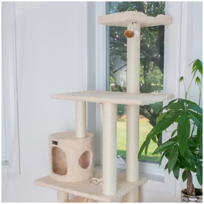 Product Armarkat 70-in Hammock & Hanging Toys Real Wood Cat Tree For Large And Small Cats, Beige