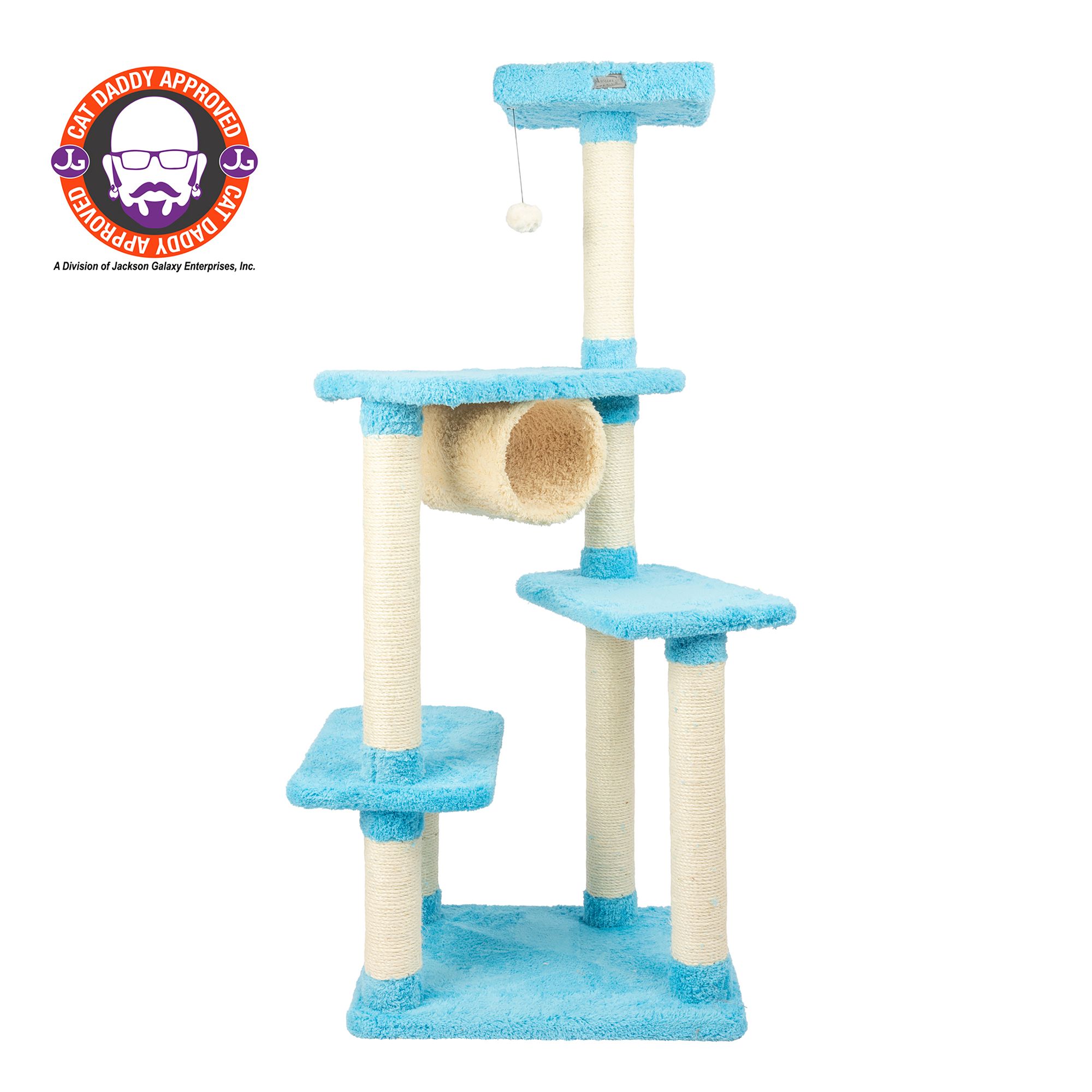 Armarkat 61 In Premium Faux Fleece Cat Tree Sky Blue Cat Furniture Towers Petsmart