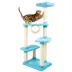 Armarkat 61-in Premium Faux Fleece Real Wood Cat Play Furniture Tree, Sky Blue image thumbnail 2