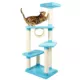 Product Armarkat 61-in Premium Faux Fleece Real Wood Cat Play Furniture Tree, Sky Blue