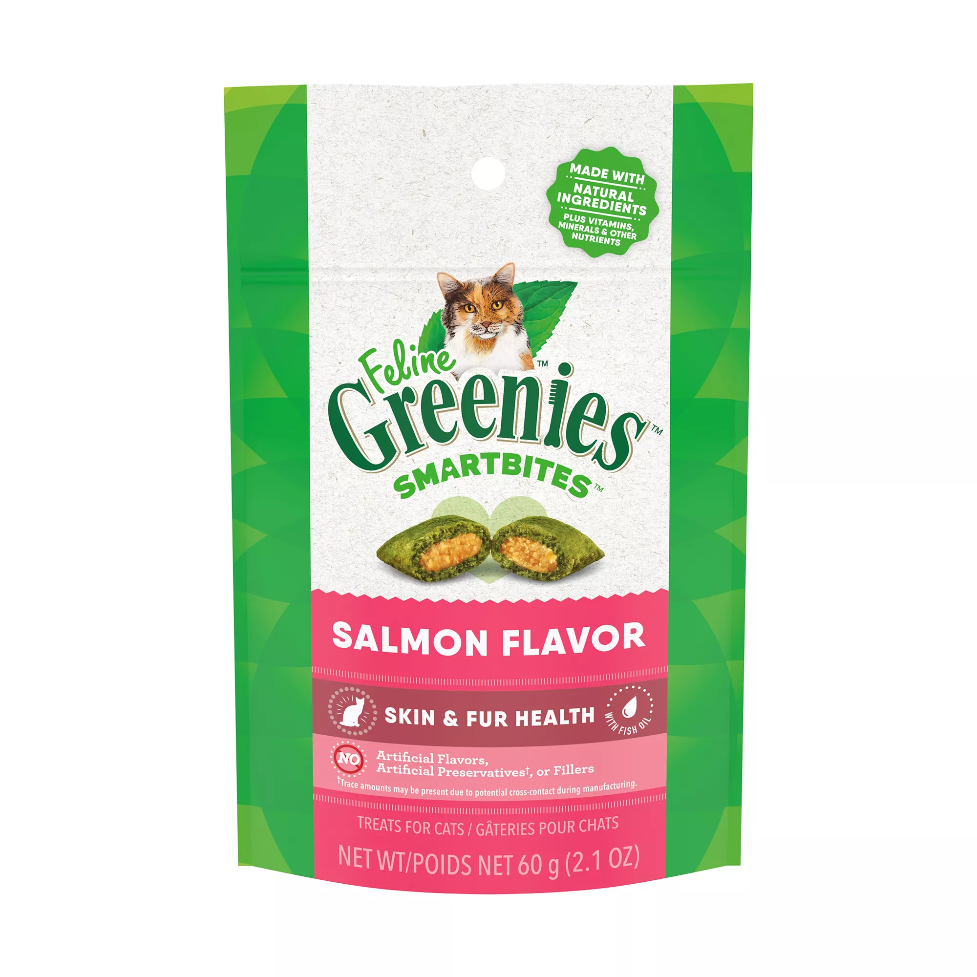 Greenies&trade; Feline Greenies SmartBites Skin & Fur Health Adult Cat Treats - Salmon