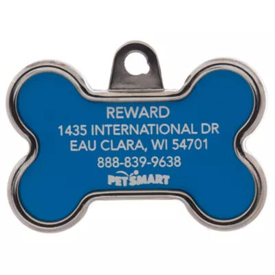 Product TagWorks® Elegance Collection Chrome Bone Personalized Pet ID Tag