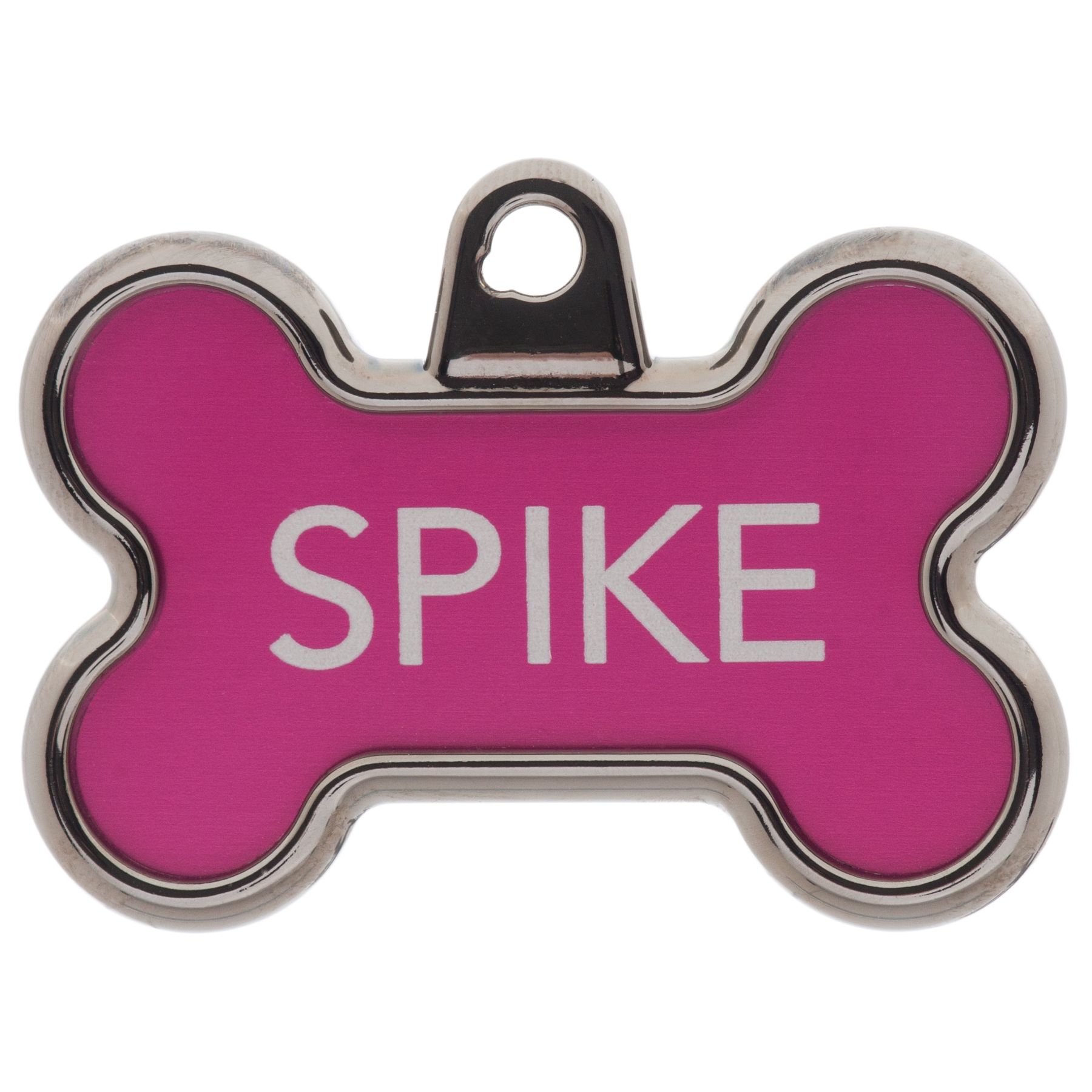 TagWorks Elegance Collection Chrome Bone Personalized Pet ID Tag in Pink, Size: Large | PetSmart