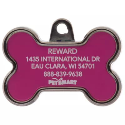 Product TagWorks® Elegance Collection Chrome Bone Personalized Pet ID Tag