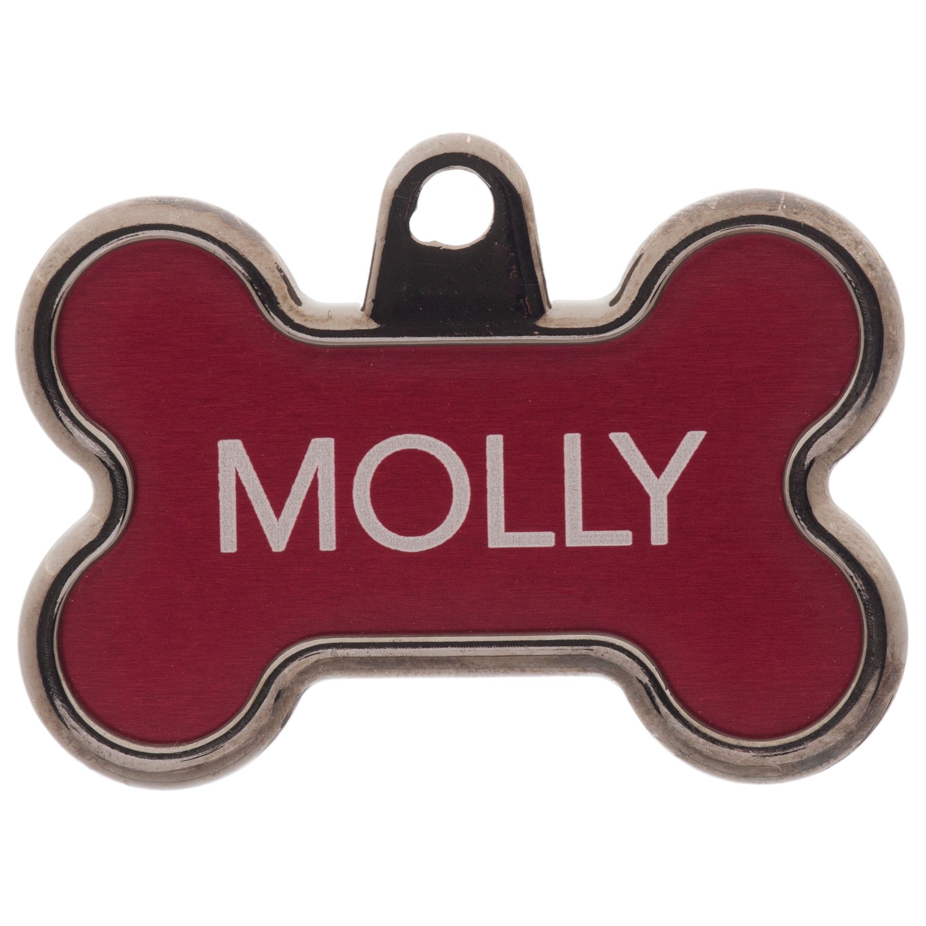 TagWorks® Elegance Collection Chrome Bone Personalized Pet ID Tag