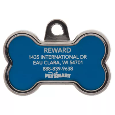 Product TagWorks® Elegance Collection Chrome Bone Personalized Pet ID Tag